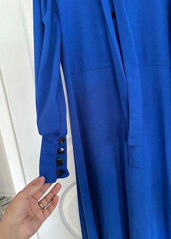 Mavi uzun elbise - Görsel 4