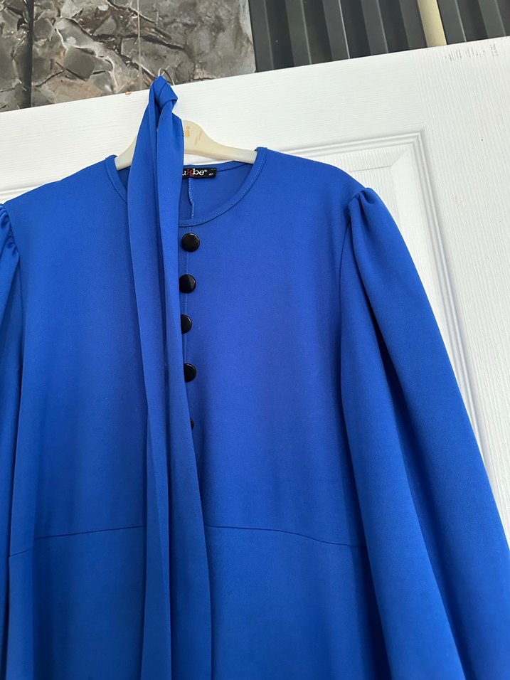 Mavi uzun elbise - Görsel 2