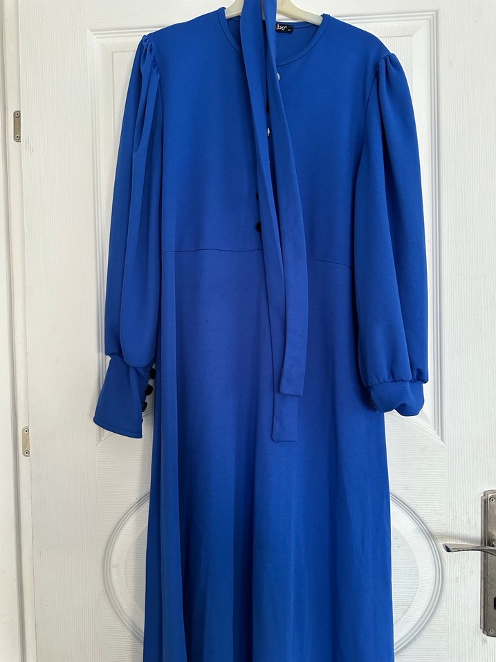 Mavi uzun elbise - Görsel 3