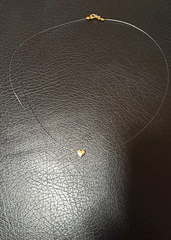 kalp kolye ince misina ile - Görsel 2