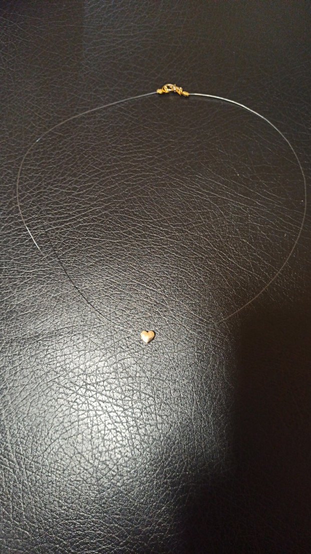 kalp kolye ince misina ile - Görsel 2