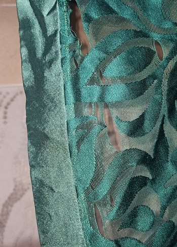 Yeşil Nakışlı Uzun Kollu Bohem Elbise - Görsel 3