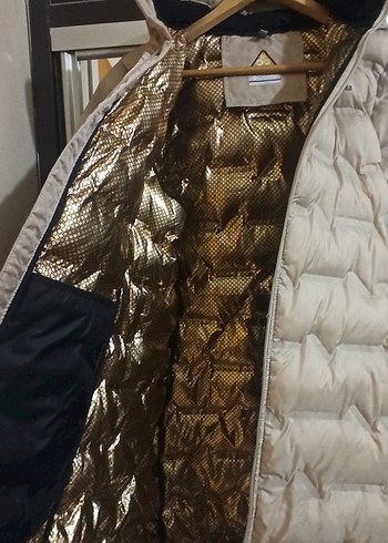 Bej Kadın Midi Kaban Fermuarlı orjinal marka - Görsel 5