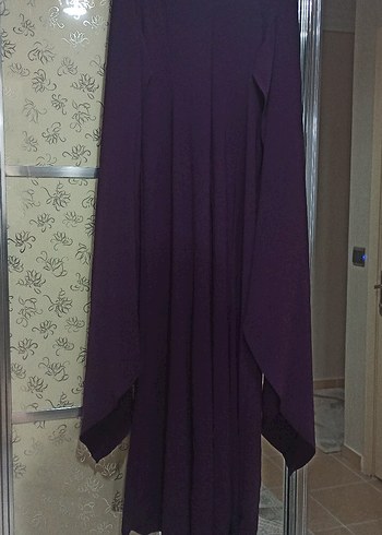 Uzun Mor Drapeli Gotik Elbise - Görsel 3