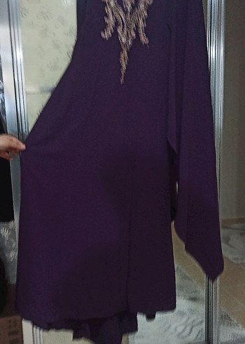 Uzun Mor Drapeli Gotik Elbise - Görsel 2