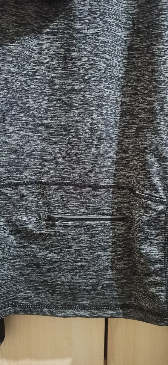 Gri Uzun Kollu Yarım Fermuarlı Sweatshirt  arka cepli - Görsel 5