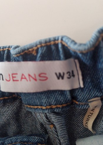 Kadın Mavi Loose Fit Mini Denim Şort - Görsel 2