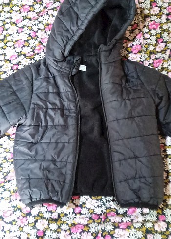 Kürklü Kapüşonlu Siyah Erkek Çocuk Mont - Görsel 3