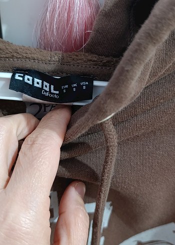 Kahverengi Kapüşonlu Baskılı Sweatshirt - Görsel 5