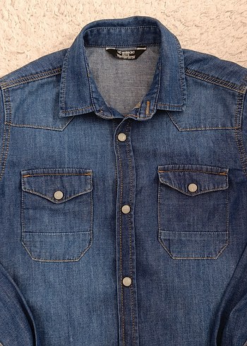 Düğmeli Erkek Çocuk Kot Gömlek - Görsel 6