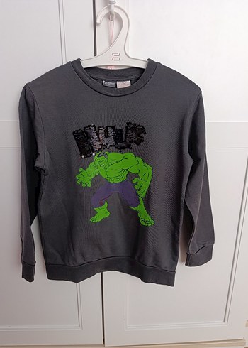 Erkek Çocuk Gri Hulk Baskılı Sweatshirt - Görsel 2