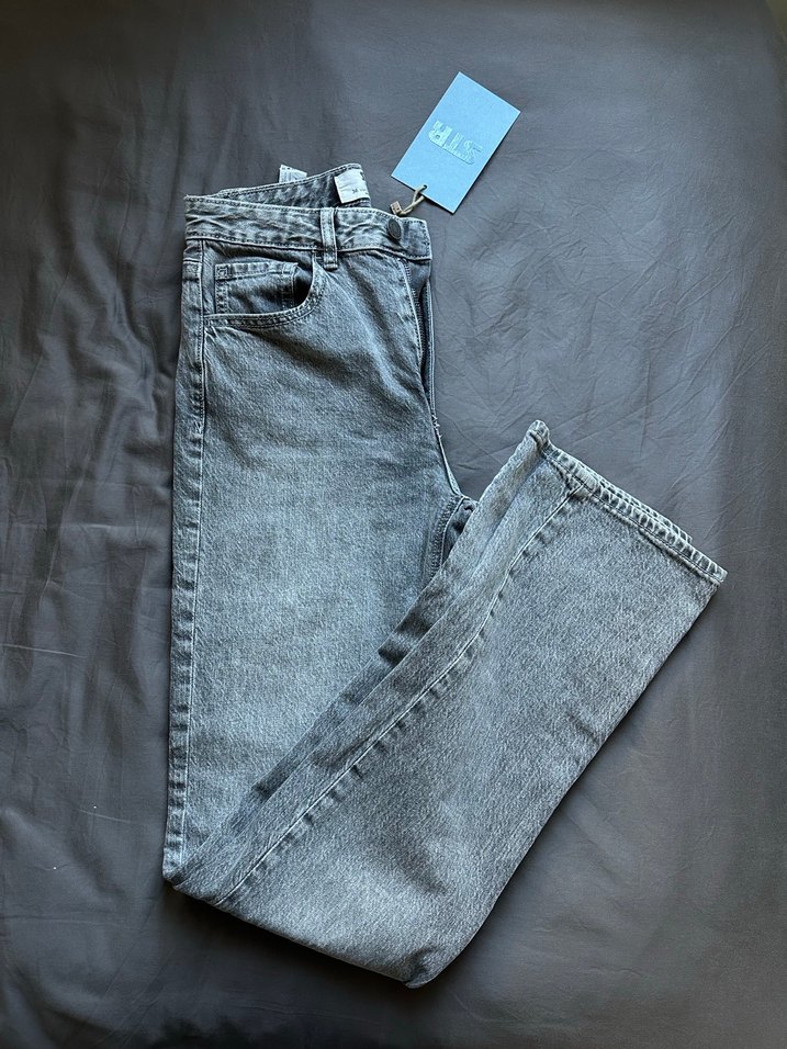 Stradivarius Gri Regular Fit Kadın Kot Pantolon - Görsel 4