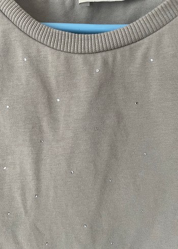s Beden camel Renk Bej Kolsuz Vatkalı Tshirt