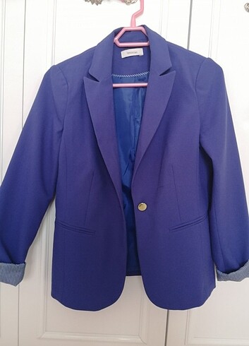 Saks mavi blazer ceket