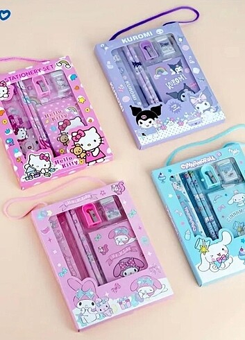 Kuromi çanta set & defter cetvel silgi kalem kalemtras kırtasiye