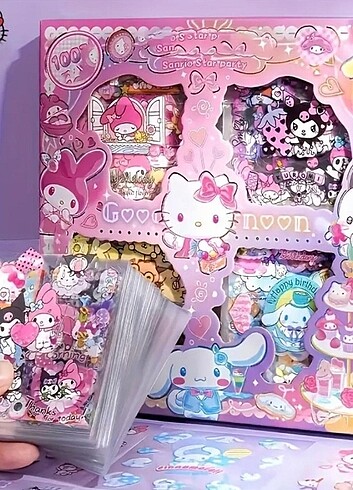 Hello kitty 100 lü sticker kutusu 