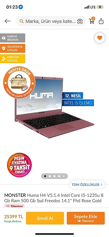 Monster pembe bilgisayar