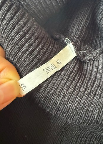 Siyah Kadın Boğazlı Triko Kazak - Görsel 2