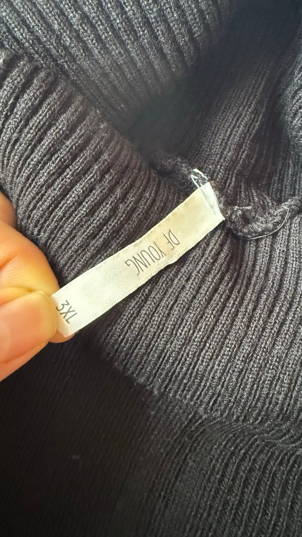 Siyah Kadın Boğazlı Triko Kazak - Görsel 2