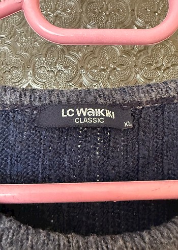 Gri mavi Batik Desenli Uzun Örgü Kazak - Görsel 3