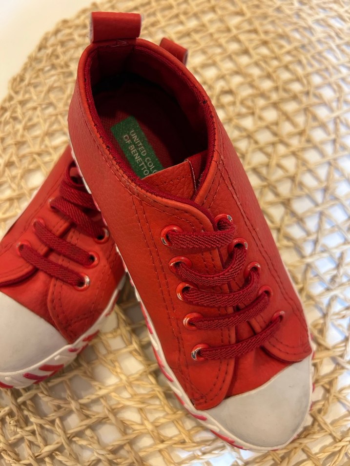 Kız Çocuk Kırmızı Bağcıklı Spor Ayakkabı - Görsel 5