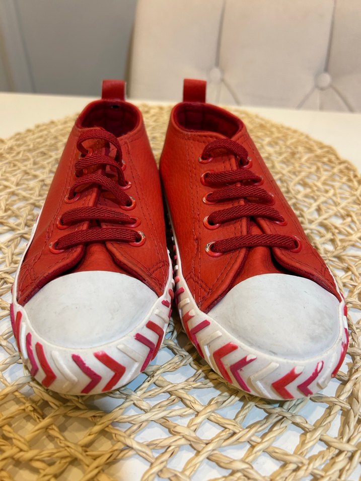 Kız Çocuk Kırmızı Bağcıklı Spor Ayakkabı - Görsel 3