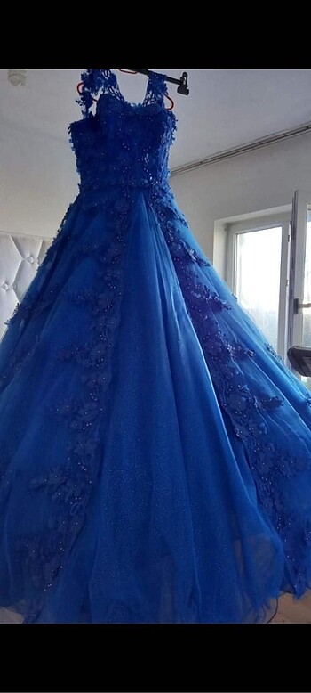 36/38 bedene uyumlu arkası ipli Kına Elbisesi - Görsel 2