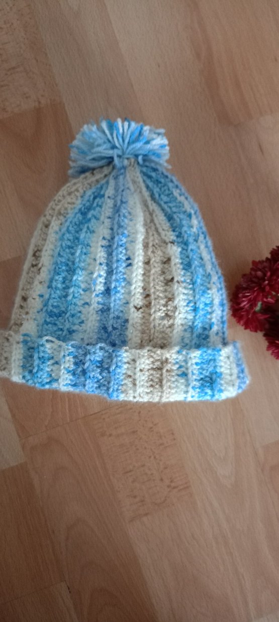 Renkli Bağlama Desenli Örgü Çocuk Bere - Görsel 2