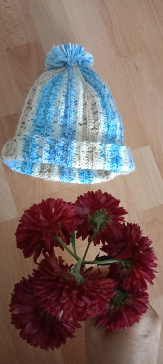 Renkli Bağlama Desenli Örgü Çocuk Bere - Görsel 5