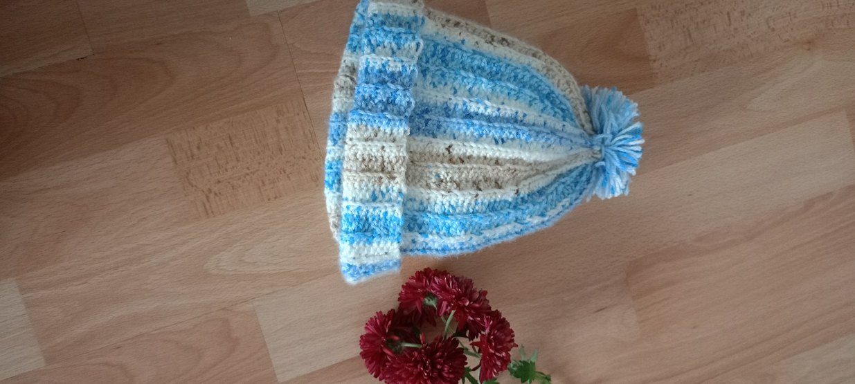 Renkli Bağlama Desenli Örgü Çocuk Bere - Görsel 3