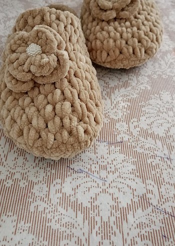 Bej Örgü Kadın Ev Terliği - Görsel 4