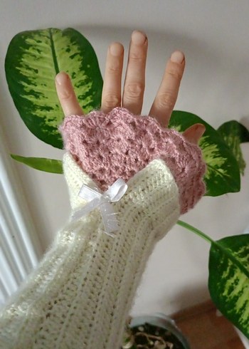 Bohem Tarzda Örgü Kadın Eldiveni - Görsel 2