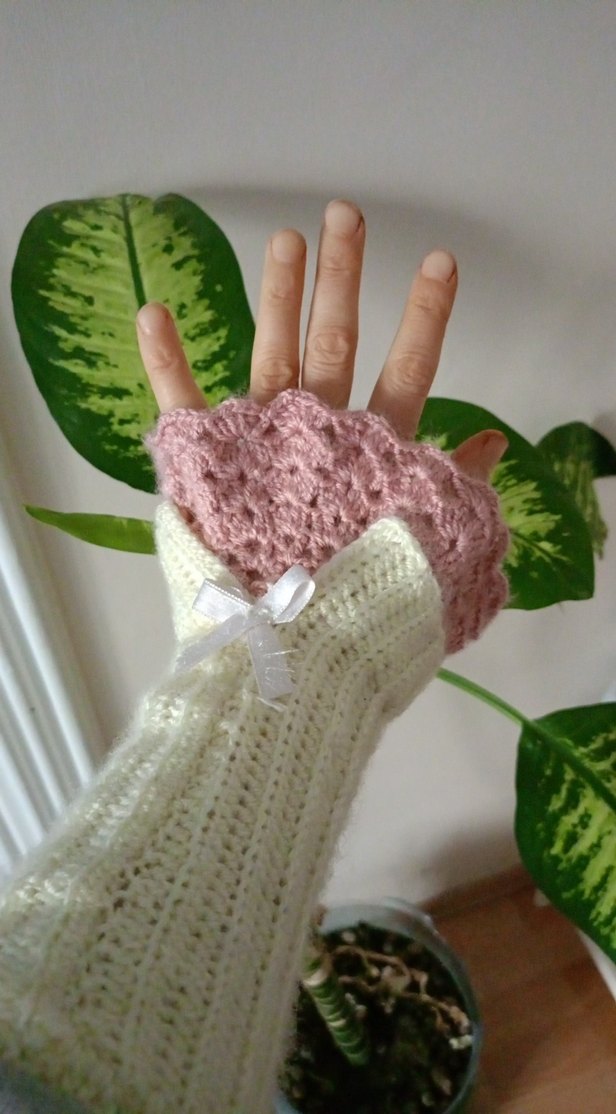 Bohem Tarzda Örgü Kadın Eldiveni - Görsel 2