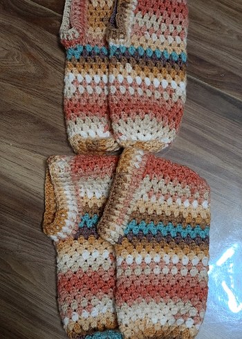 Renkli Örgü Kadın Ev Terliği - Görsel 3