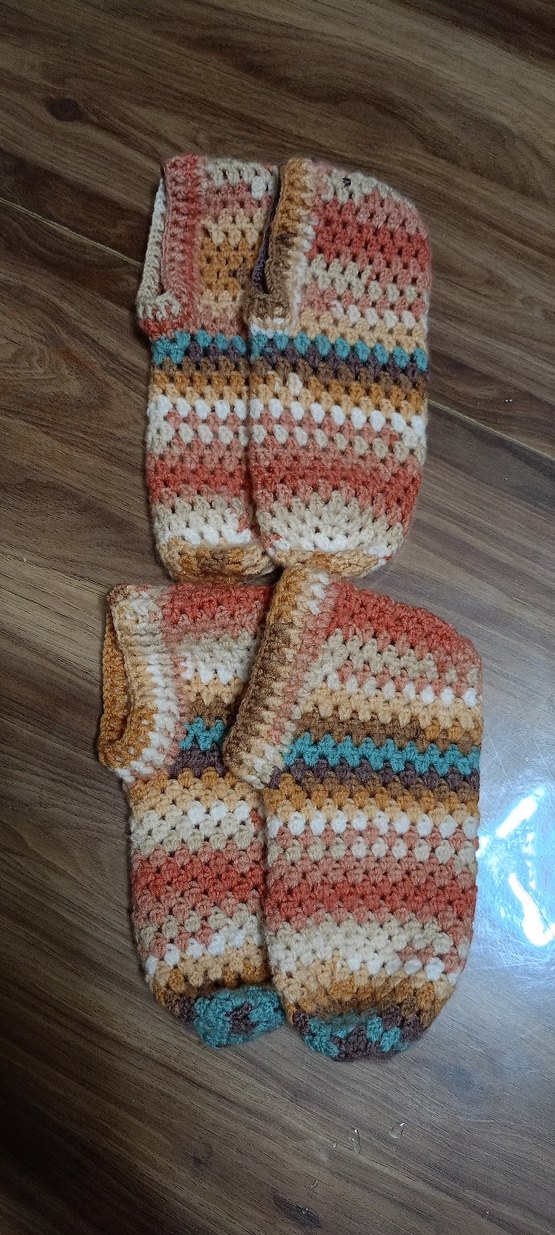 Renkli Örgü Kadın Ev Terliği - Görsel 3