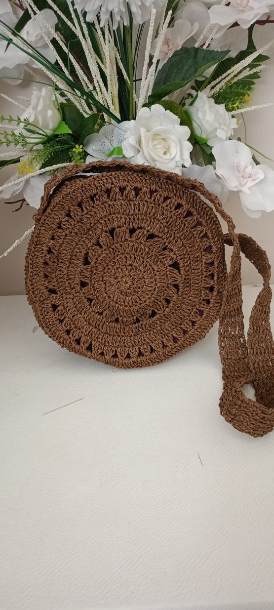 Bohem Renkli Nakışlı Örgü Kadın Çapraz Çanta - Görsel 3