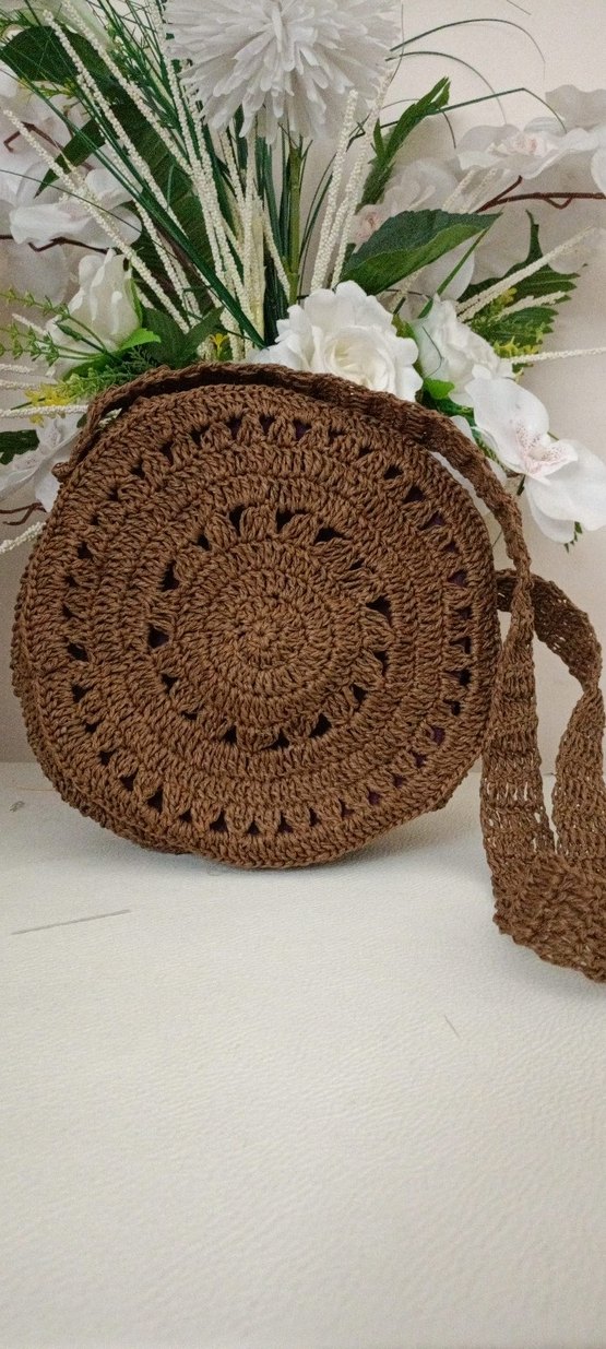 Bohem Renkli Nakışlı Örgü Kadın Çapraz Çanta - Görsel 2