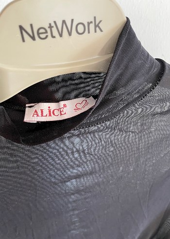 s Beden Alice Siyah Yüksek Yakalı Transparan Bluz