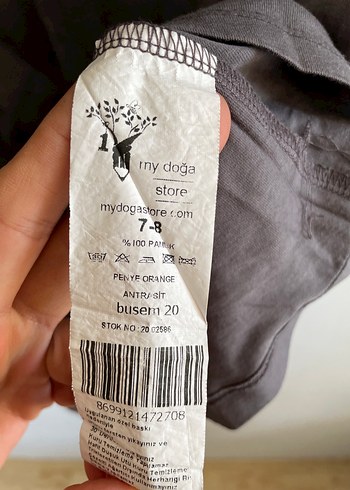 8 Yaş Beden Doğa Koleji 7-8 Yaş Gri Çocuk TShirt