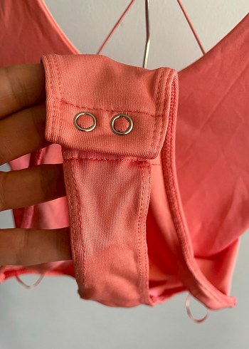 Bershka Somon Çapraz İp Askılı Body - Görsel 6