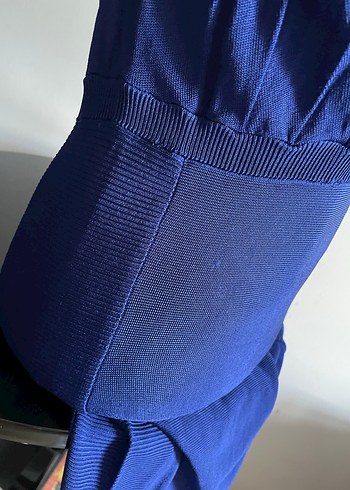 Saks Mavi H&M Merserize Triko Kalem Elbise - Görsel 5