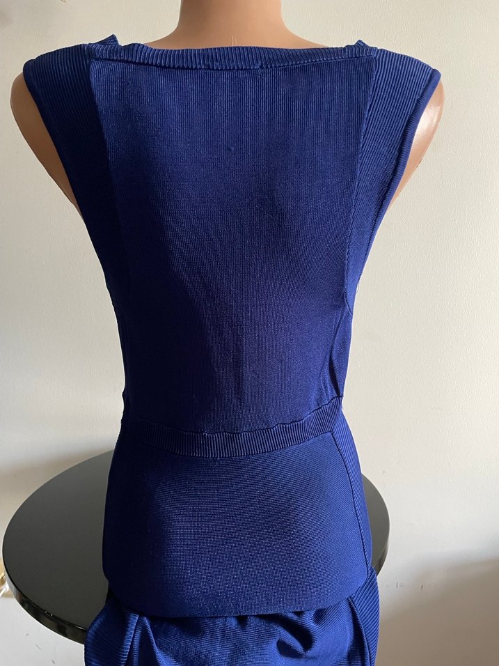 Saks Mavi H&M Merserize Triko Kalem Elbise - Görsel 4