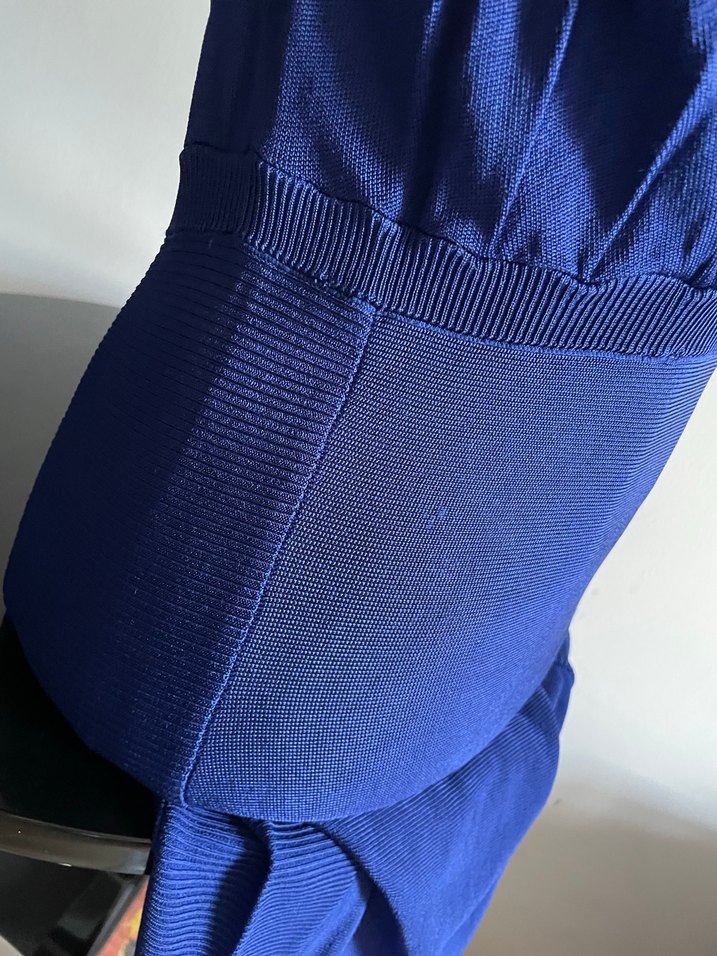 Saks Mavi H&M Merserize Triko Kalem Elbise - Görsel 5