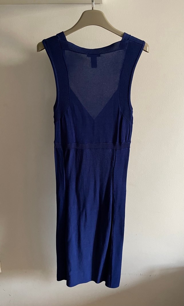 Saks Mavi H&M Merserize Triko Kalem Elbise - Görsel 2