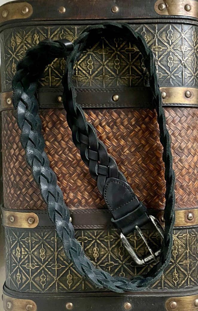 Örgülü Siyah Deri Kemer - Görsel 5