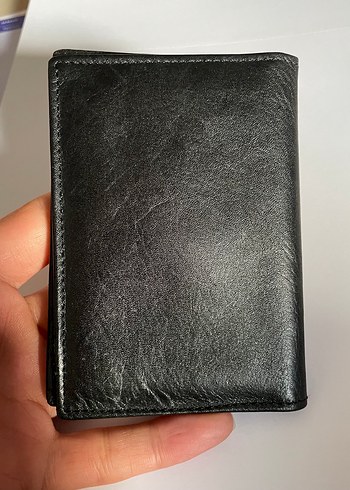 Siyah Deri Mini Erkek Cüzdanı Kartlık - Görsel 2