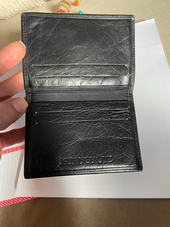 Siyah Deri Mini Erkek Cüzdanı Kartlık - Görsel 4