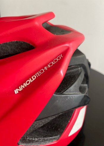 Kırmızı Rockrider Biker Kaskı Velcro - Görsel 3