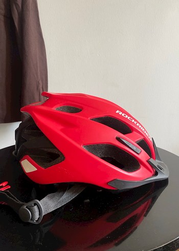 Kırmızı Rockrider Biker Kaskı Velcro - Görsel 5