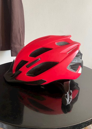 Kırmızı Rockrider Biker Kaskı Velcro - Görsel 2